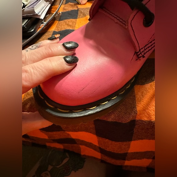 The Original Pink Doc Martins AirWair with Soles Bouncing Vintage 90s Leather - Picture 5 of 11